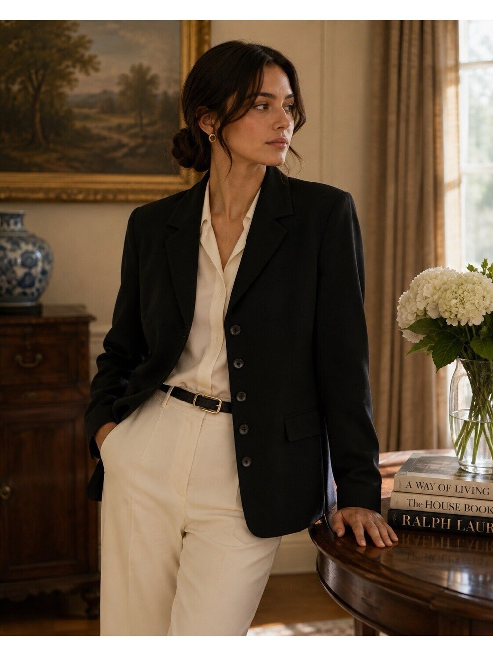Ann Taylor LOFT Size 10 Black Tailored Blazer Classic Quiet Luxury Career Jacket